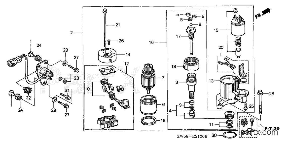 Honda BF115A5 LA - STARTER MOTOR