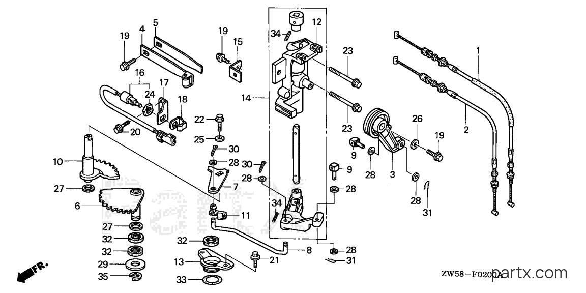 Honda BF115A4 LA - SHIFT SHAFT