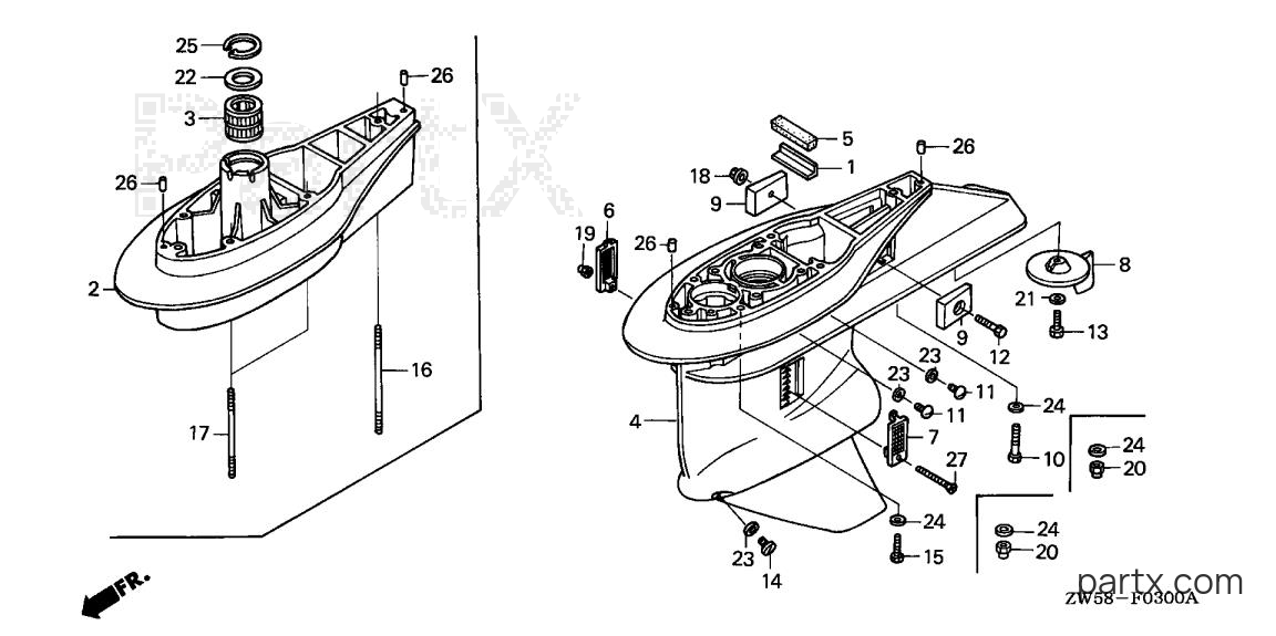 Honda BF115A6 LCA - GEAR CASE