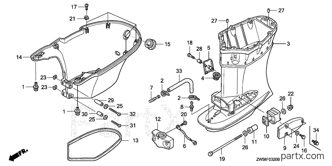 Honda BF115A6 XA - EXTENSION CASE