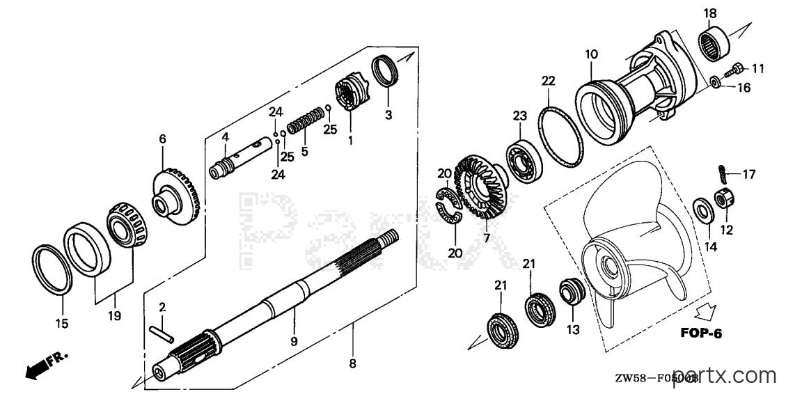 Honda BF115A6 XA - PROPELLER SHAFT