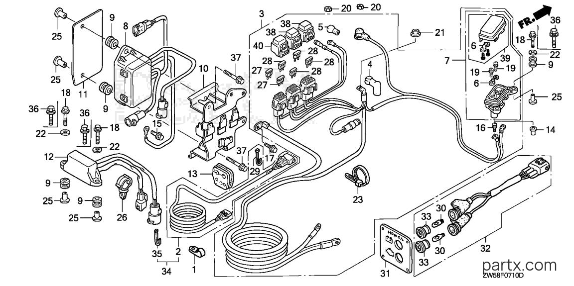 Honda BF115A4 LA - STARTER CABLE