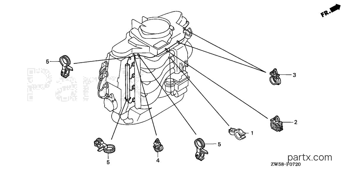 Honda BF115A4 LCA - CLAMP (HOSE SIDE)