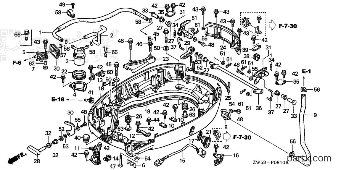 Honda BF115A5 XA - LOWER CASE