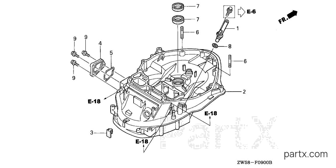 Honda BF130A3 LCA - MOUNT CASE