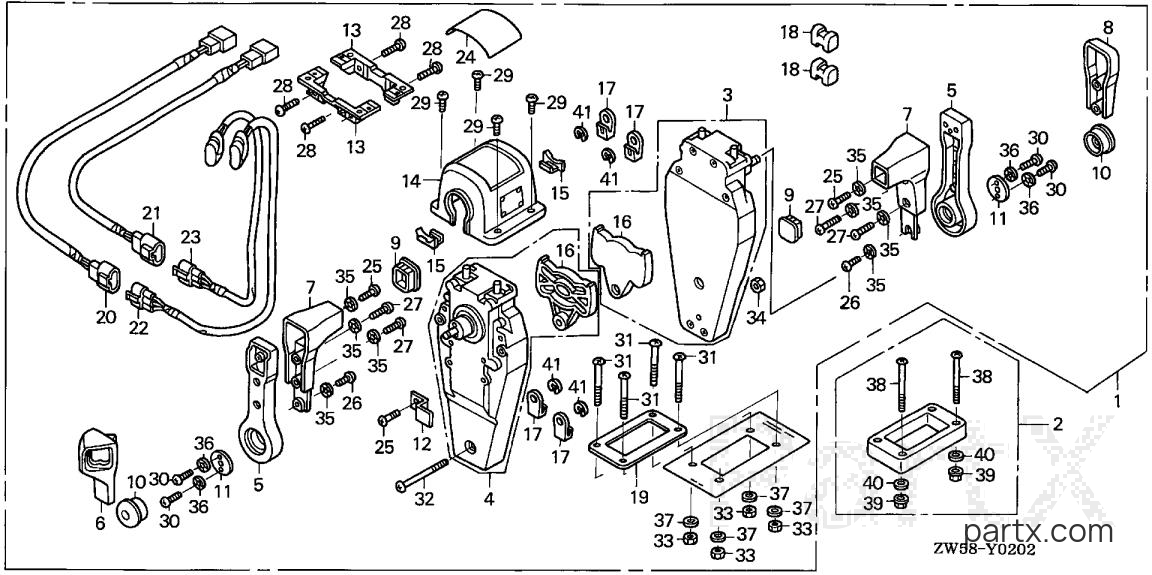 Honda BF115A6 LA - REMOTE CONTROL (TOP MOUNT DUAL TYPE) (R.)