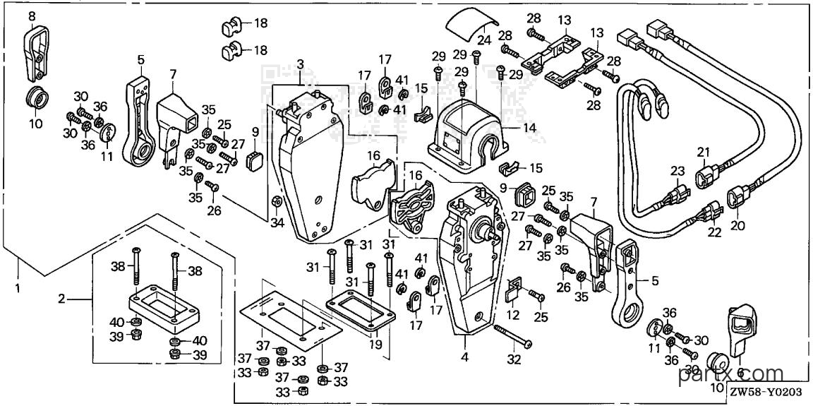 Honda BF115A6 LA - REMOTE CONTROL (TOP MOUNT DUAL TYPE) (L.)