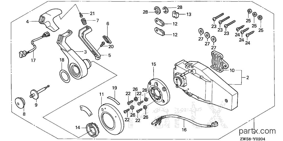 Honda BF115A5 LA - REMOTE CONTROL (FLUSH MOUNT TYPE) (R.)
