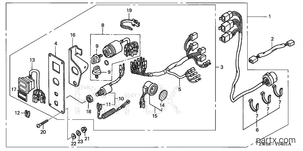 Honda BF115A6 LCA - SWITCH PANEL KIT