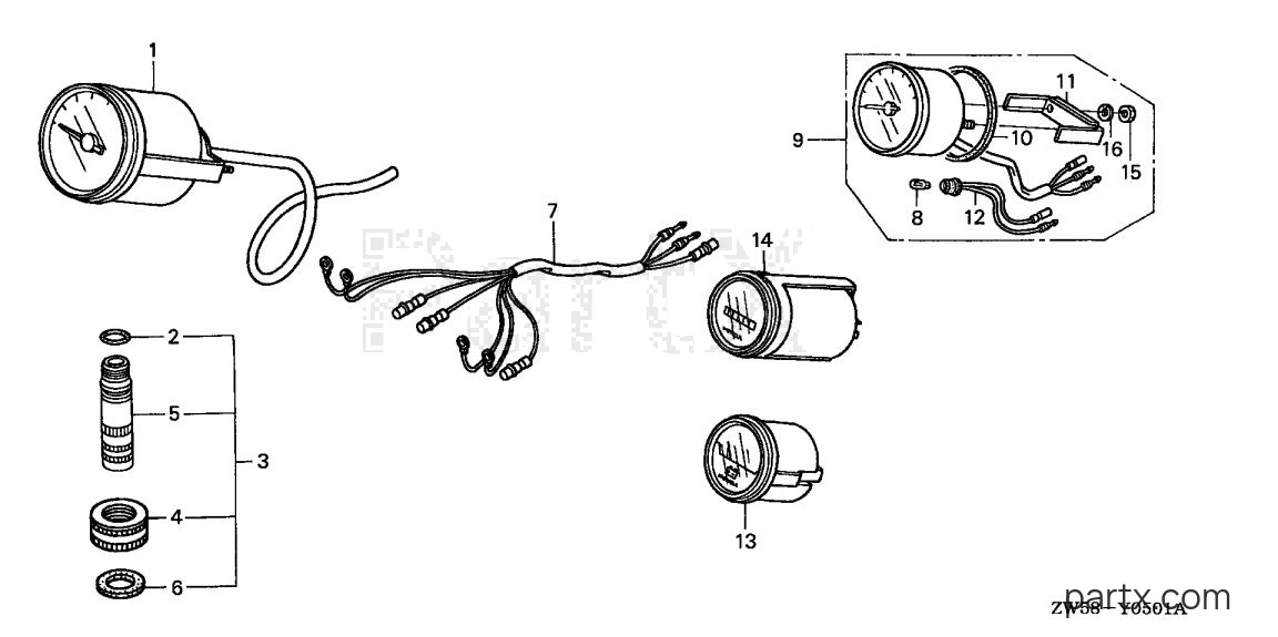 Honda BF130A4 LA - METER - HOSE JOINT