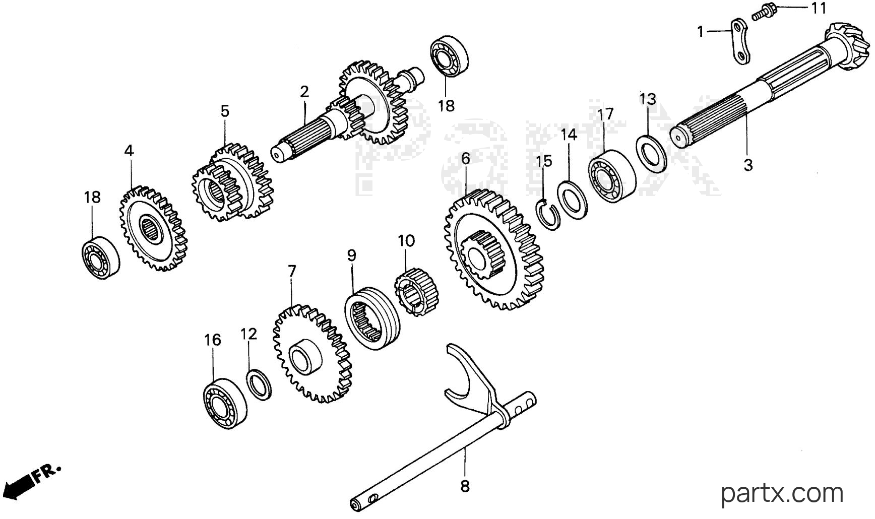 Honda H5013 A2/B - LOWER COUNTERSHAFT (1)