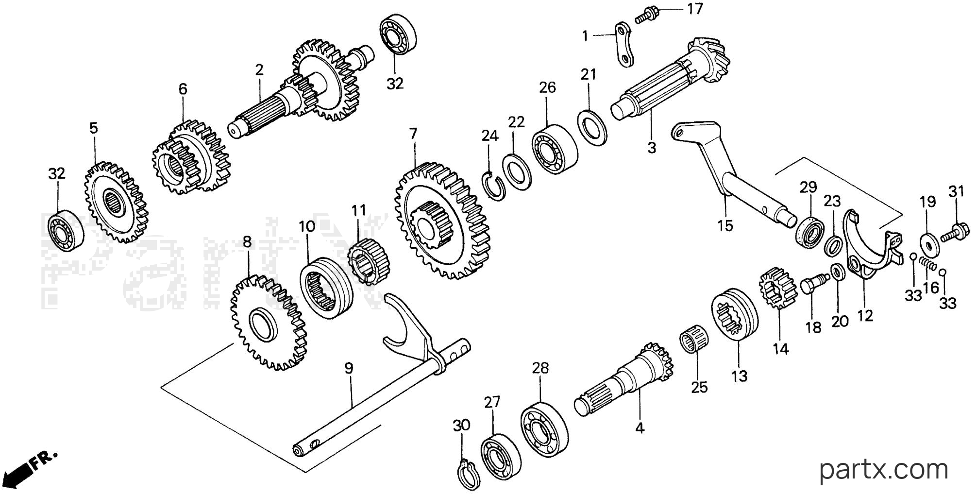 Honda H5013 AC4/B - LOWER COUNTERSHAFT (2)