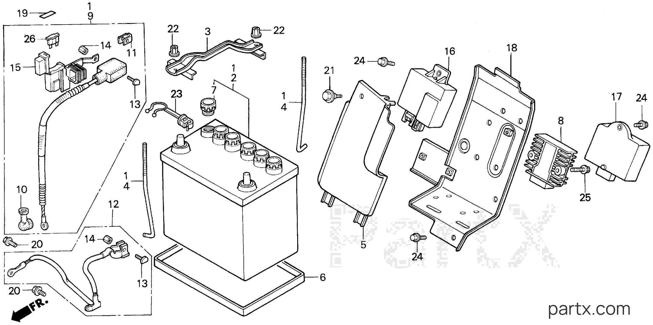Honda H5013 A2/B - BATTERY
