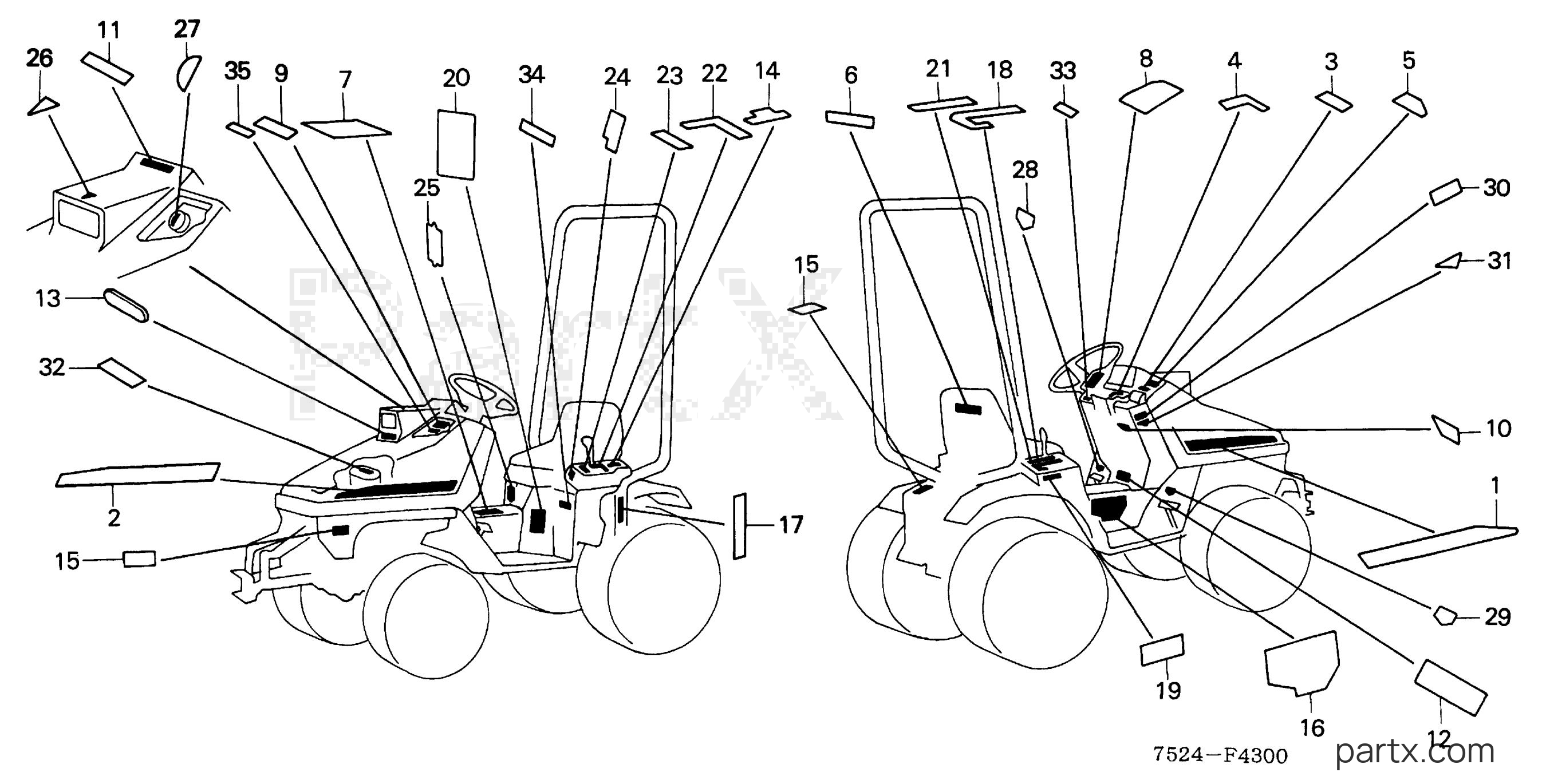 Honda H5013 A4/B - LABELS