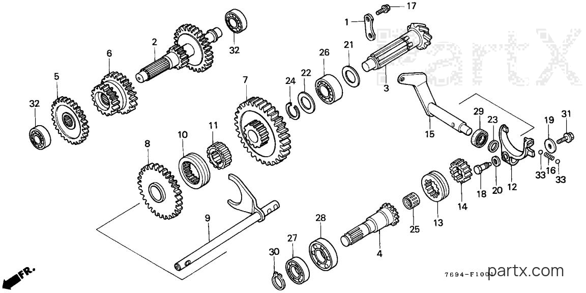 Honda H5518 AC4/A - 4WD LOWER COUNTERSHAFT