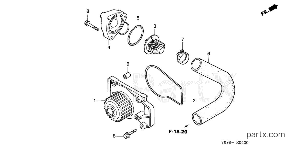 Honda H5518 A4/D - WATER PUMP