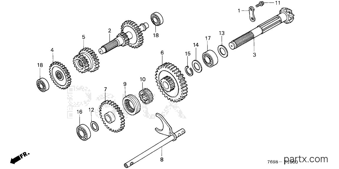 Honda H5518 NA2/C - 2WD LOWER COUNTERSHAFT