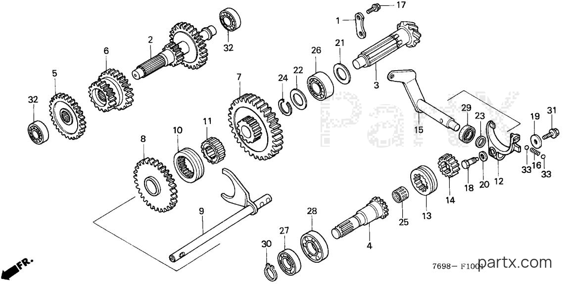 Honda H5518 NA4/B - 4WD LOWER COUNTERSHAFT