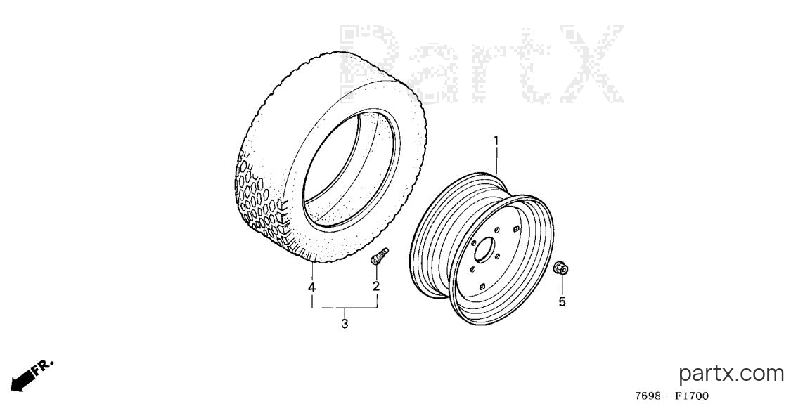 Honda H5518 NA4/D - FRONT WHEEL