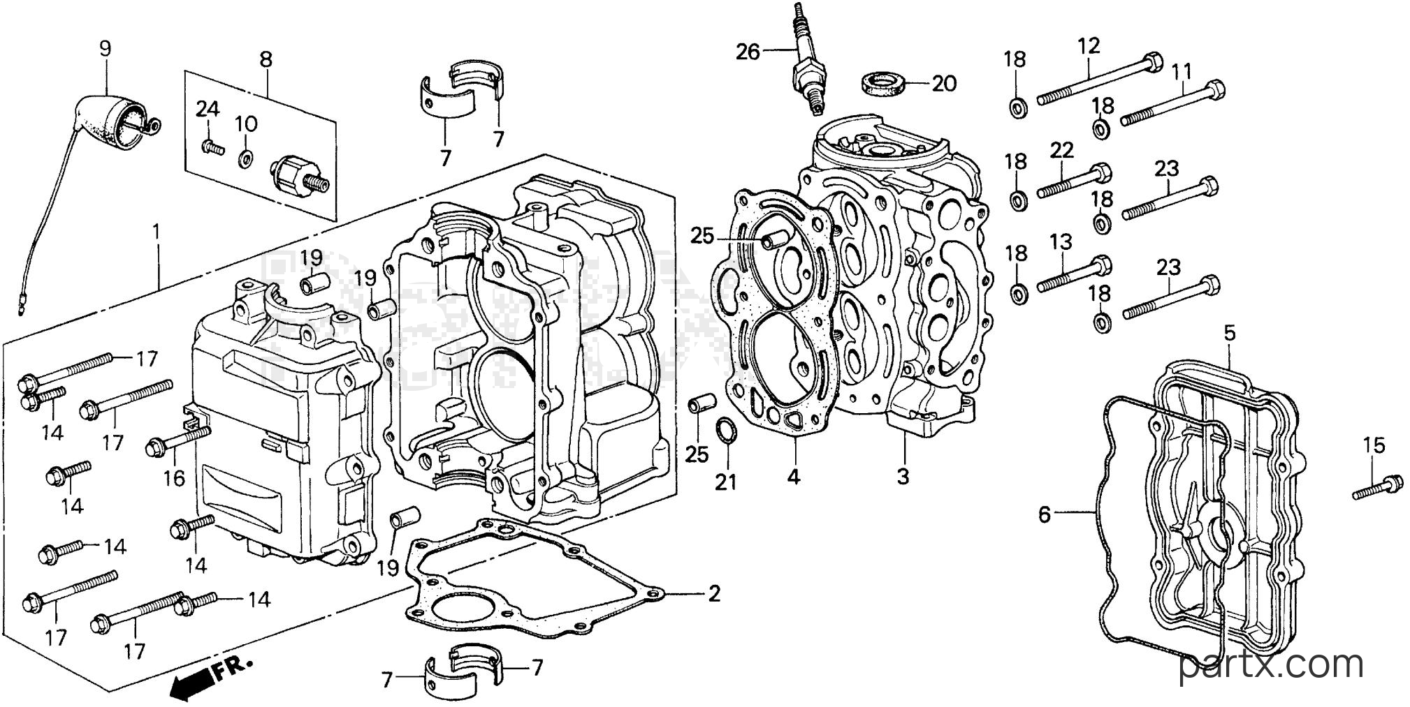 Honda BF8AW LA - CYLINDER