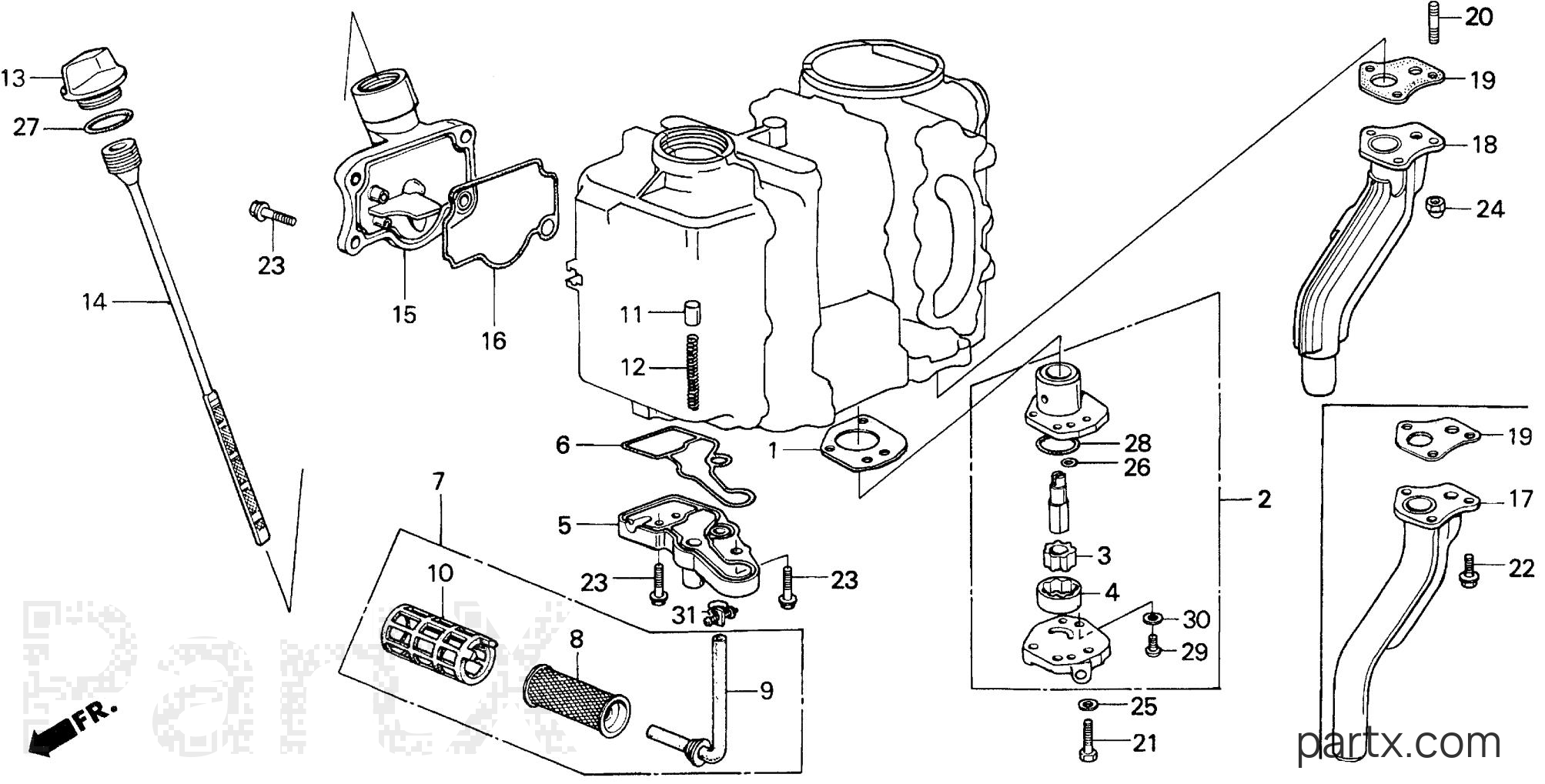 Honda BF100E LA - OIL PUMP