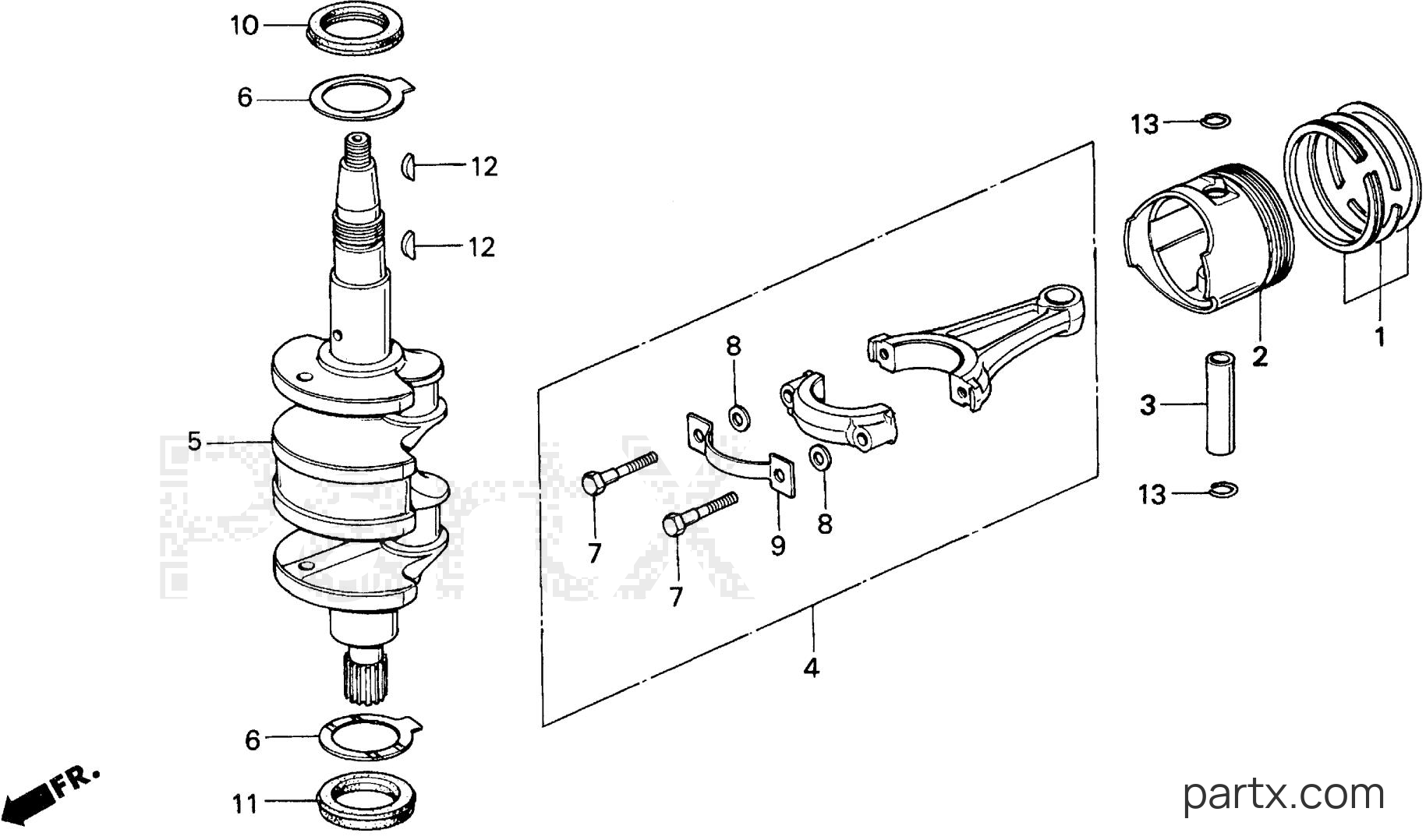 Honda BF8AK SA - PISTON - CRANKSHAFT