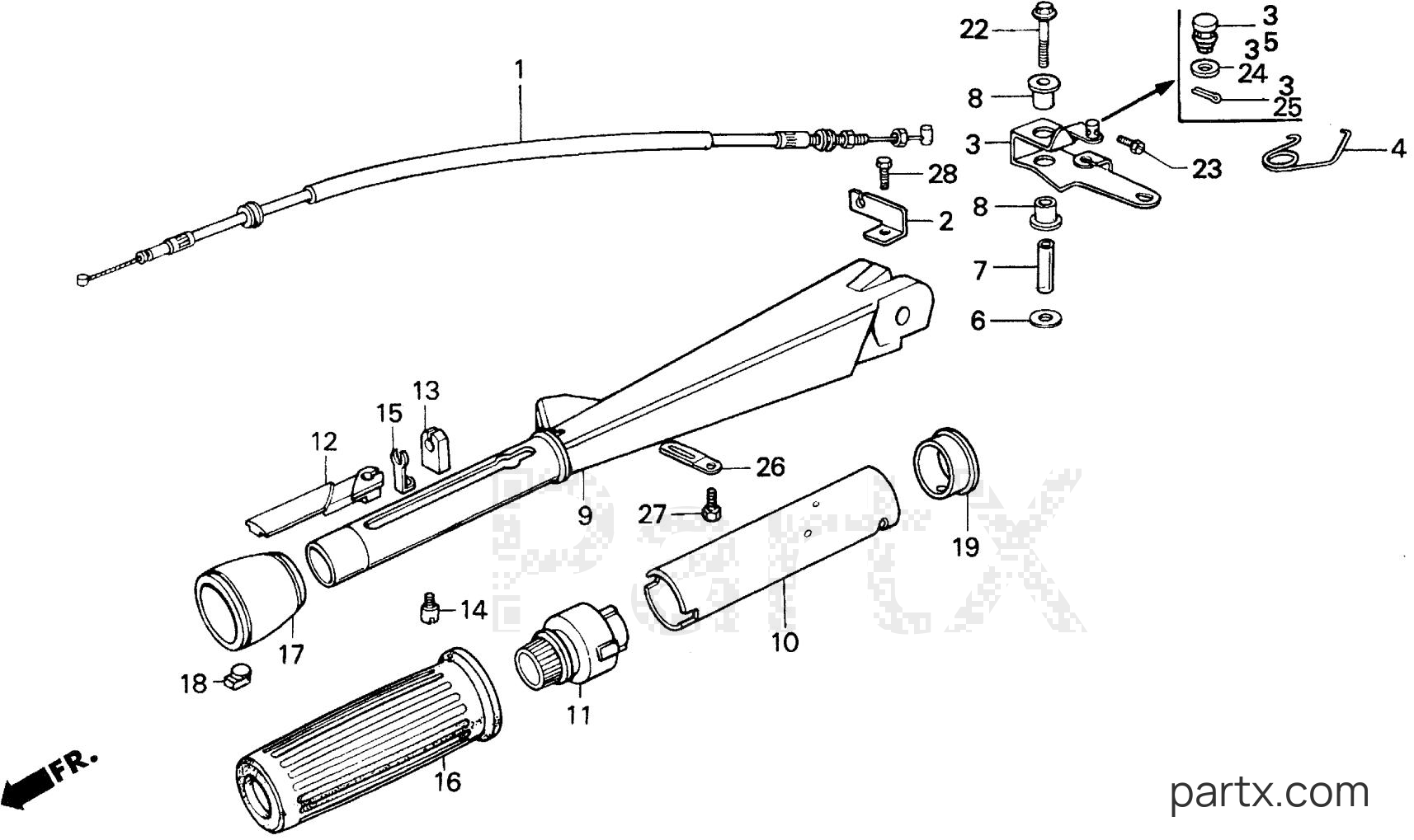 Honda BF75F SA - HANDLEBAR