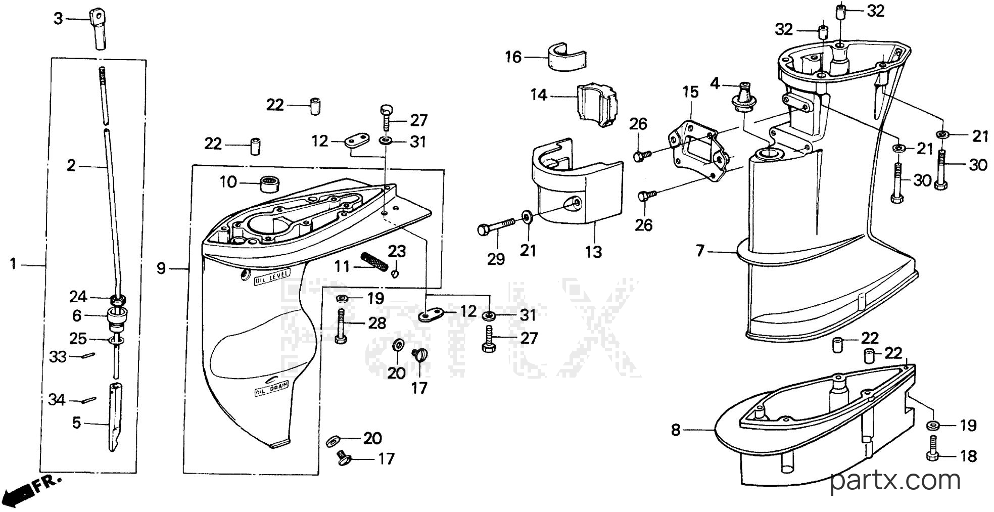 Honda BF8AM LA - EXTENSION CASE
