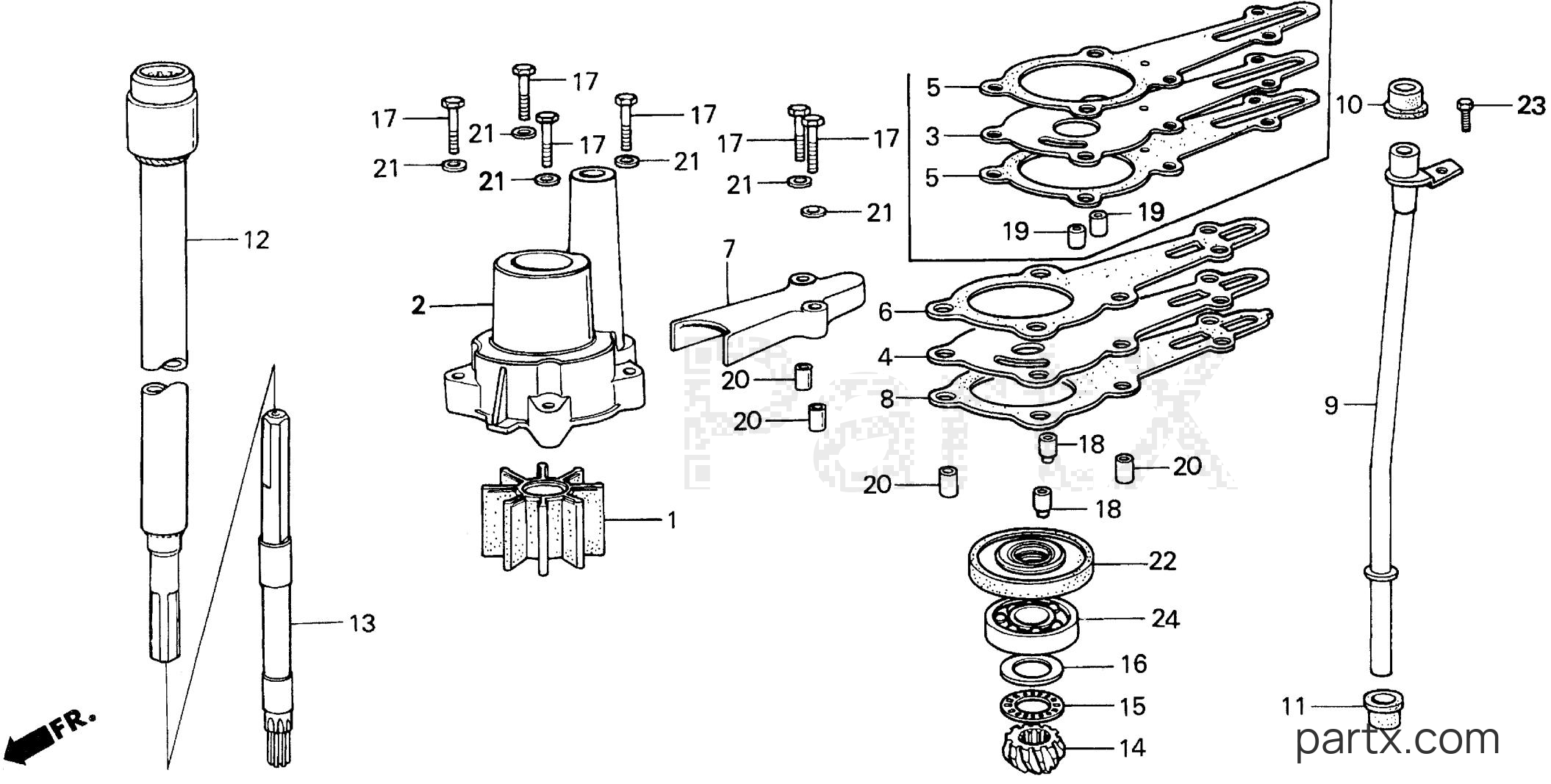 Honda BF8AM XA - VERTICAL SHAFT