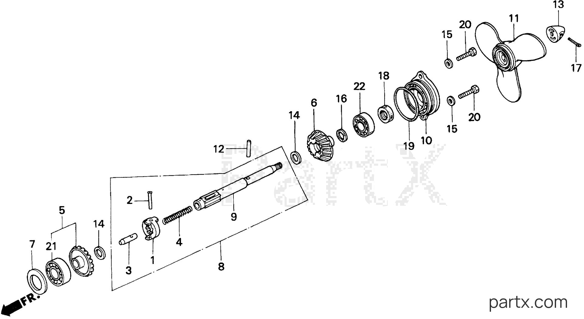 Honda BF75E SA - PROPELLER SHAFT