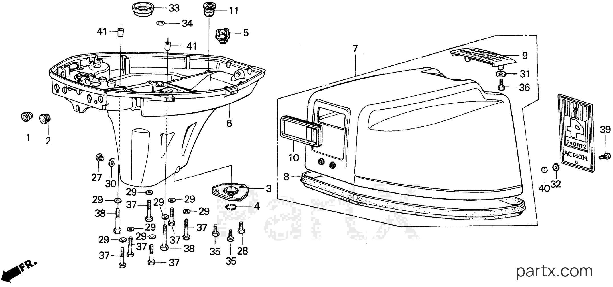 Honda BF75E LA - ENGINE COVER (1)