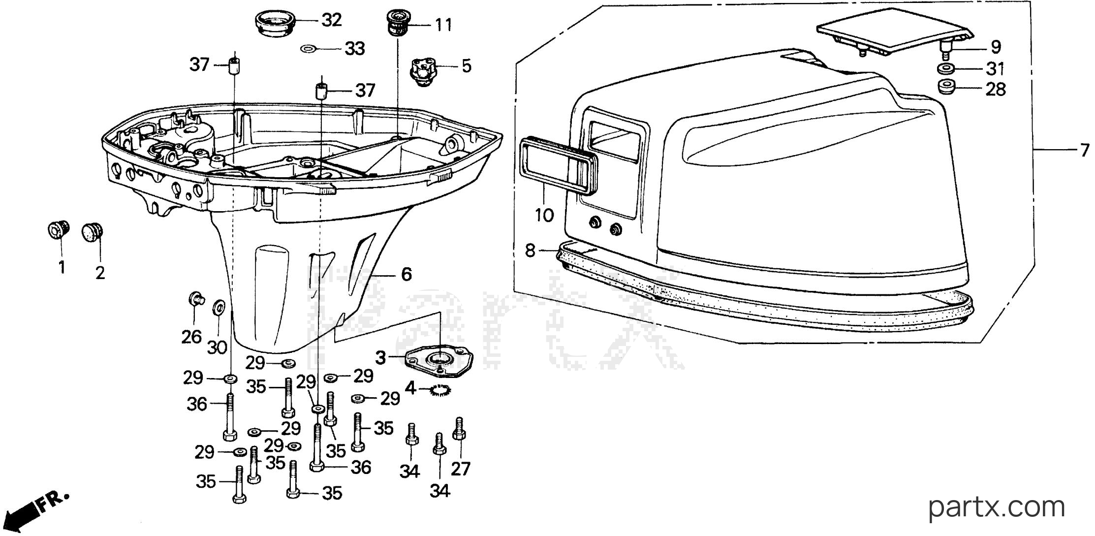 Honda BF8AM LA - ENGINE COVER (2)