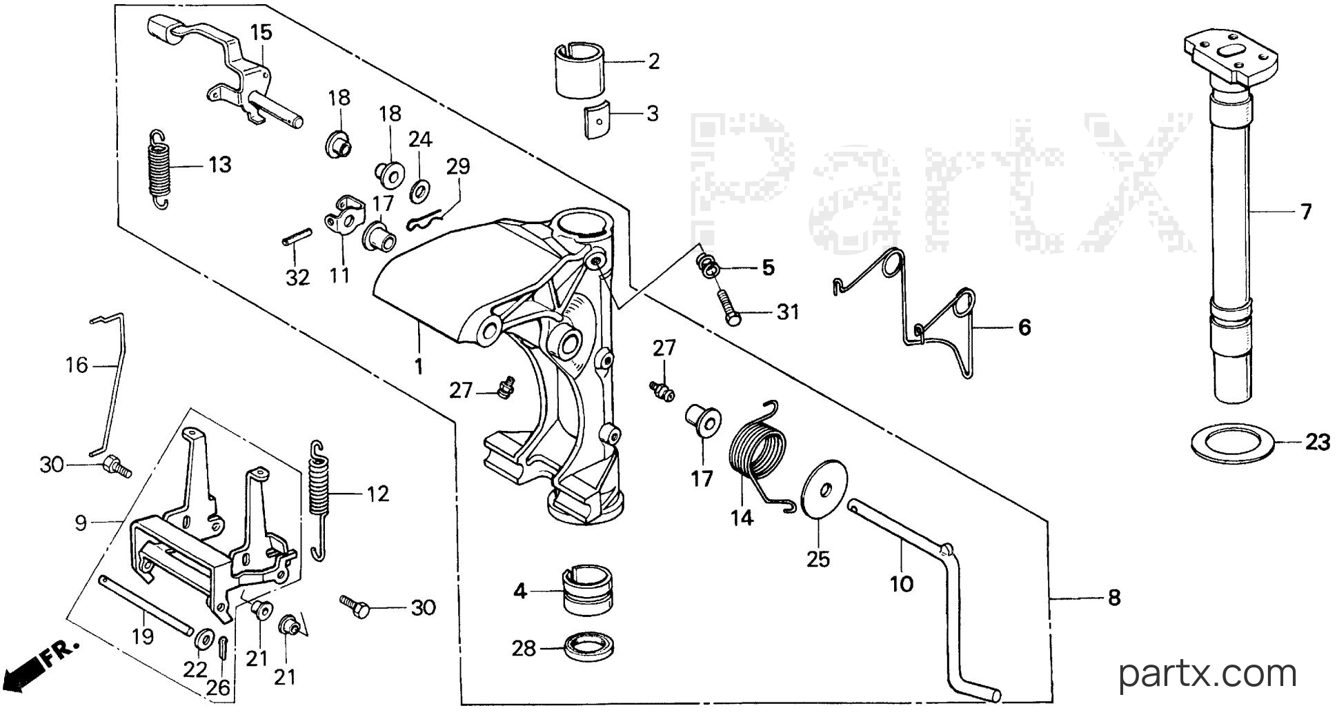 Honda BF75F SA - SWIVEL CASE (1)