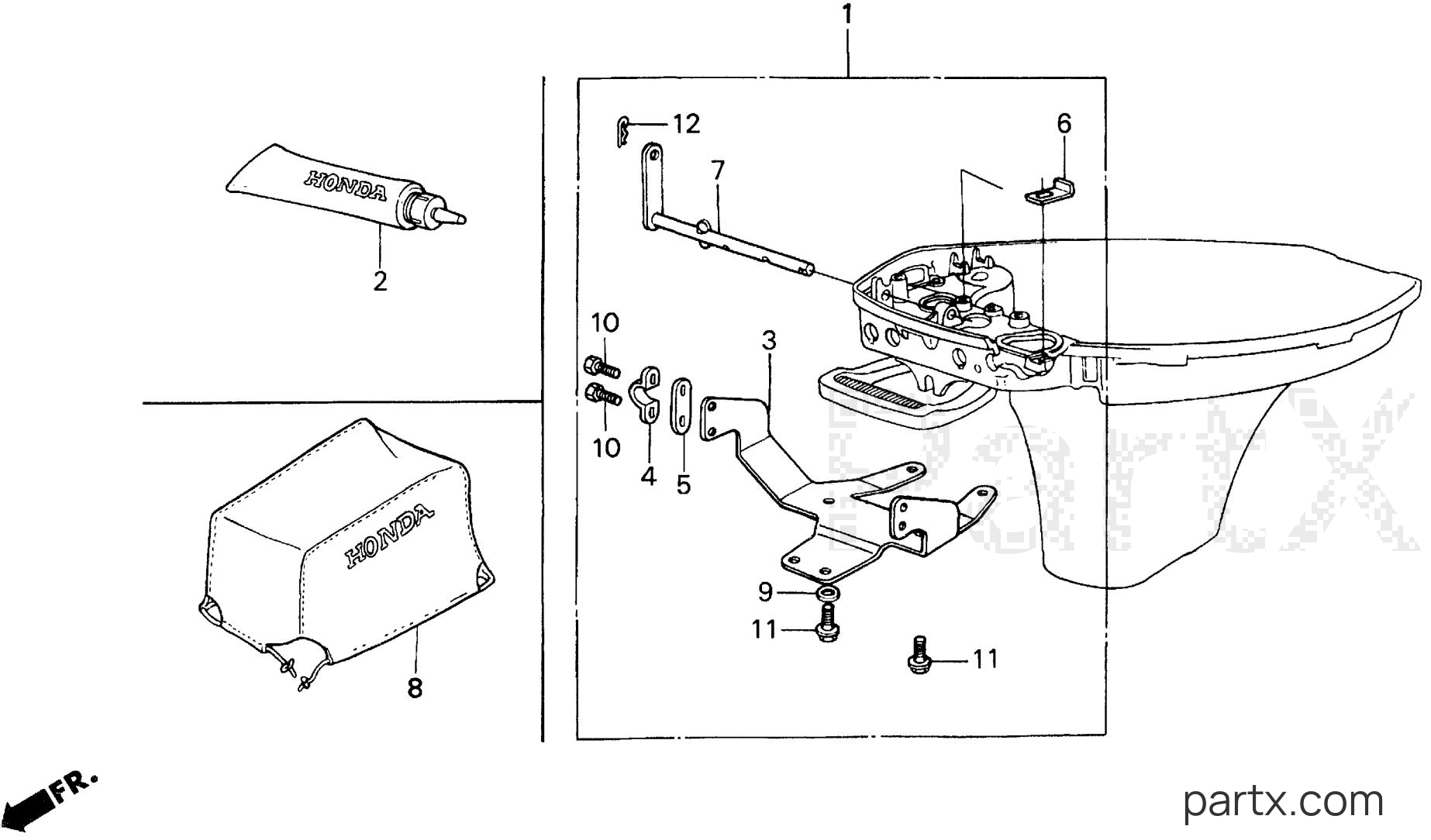 Honda BF8AW SA - REMOTE CONTROL BRACKET