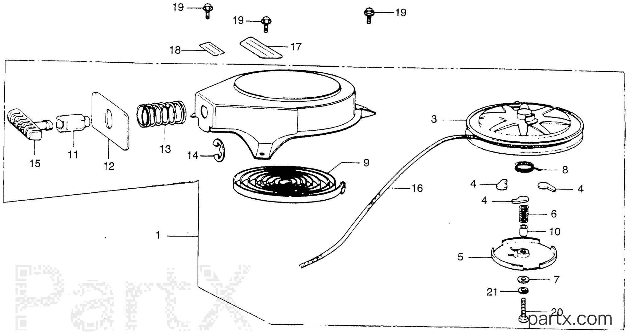 Honda BF100Z LA - RECOIL STARTER
