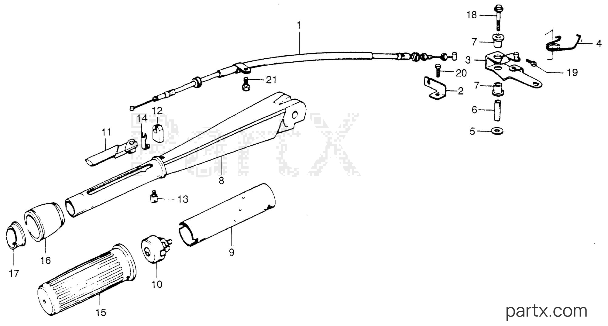 Honda BF75Z SA - HANDLEBAR - THROTTLE CABLE