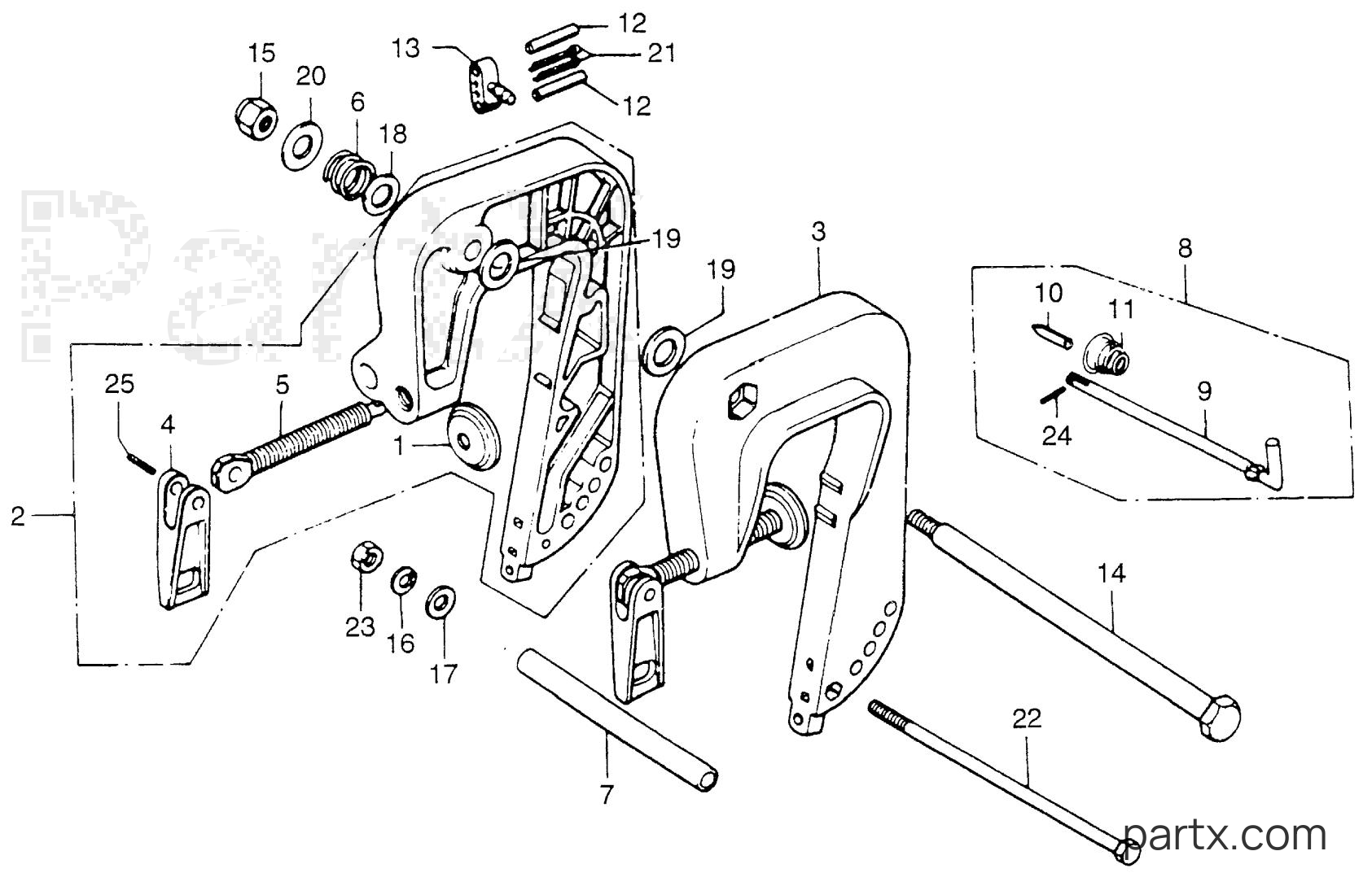 Honda BF100Z LA - STERN BRACKET - ADJUST ROD