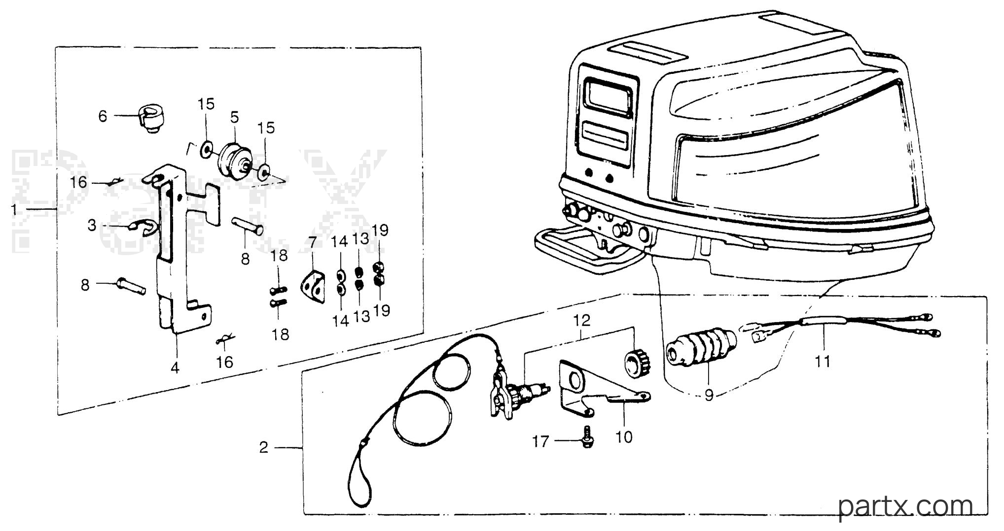 Honda BF75 LA - SAFETY SWITCH - VERTICAL STARTER