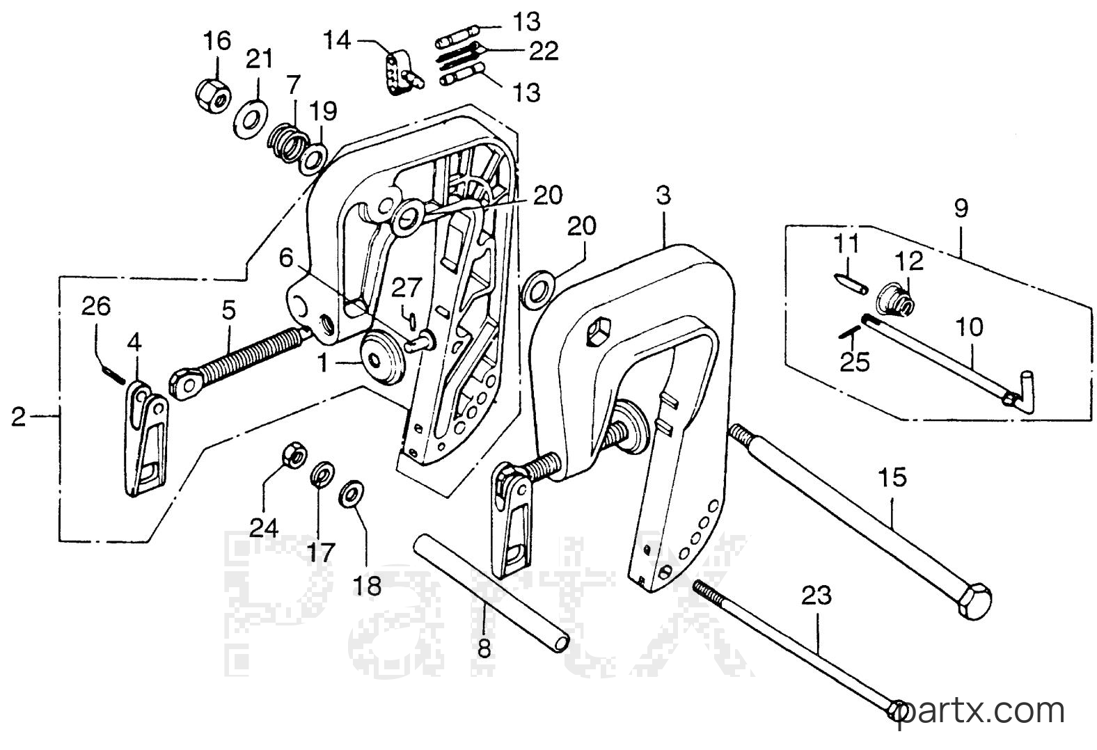 Honda B75K2 SD - STERN BRACKET
