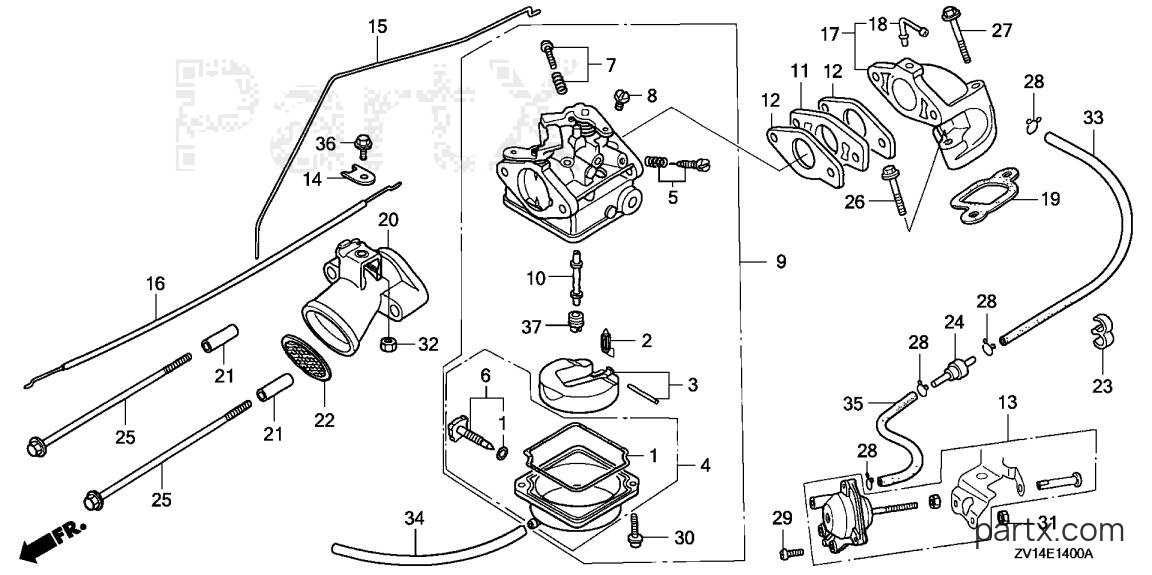 Honda BF5AK LA - CARBURETOR