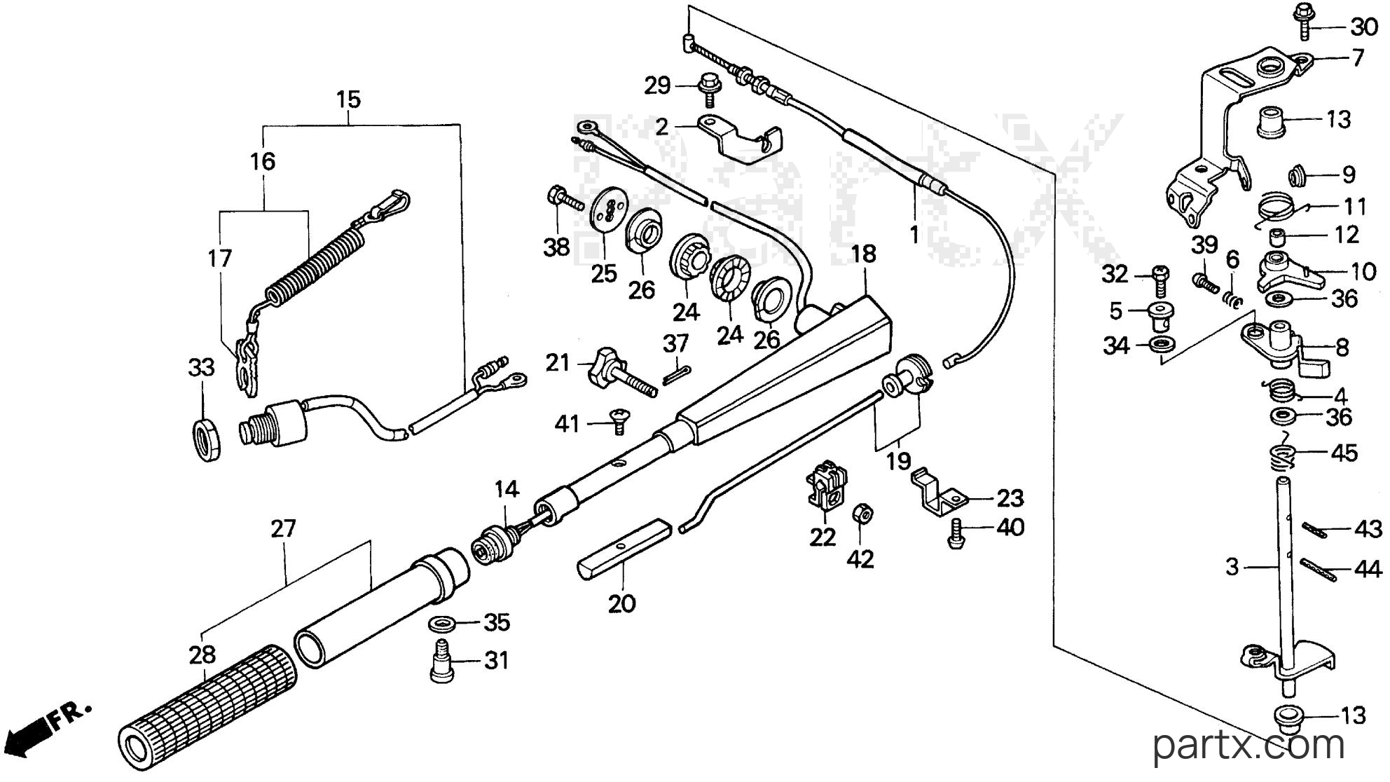 Honda BF5A1 LA - HANDLEBAR