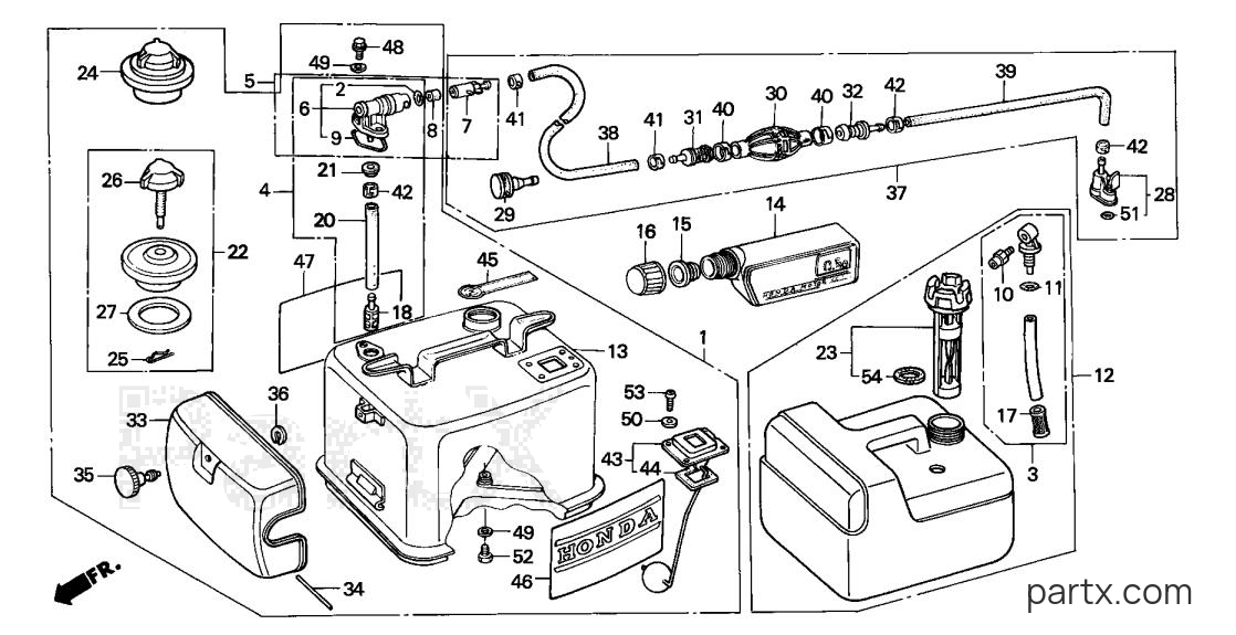 Honda BF50F SA - FUEL TANK