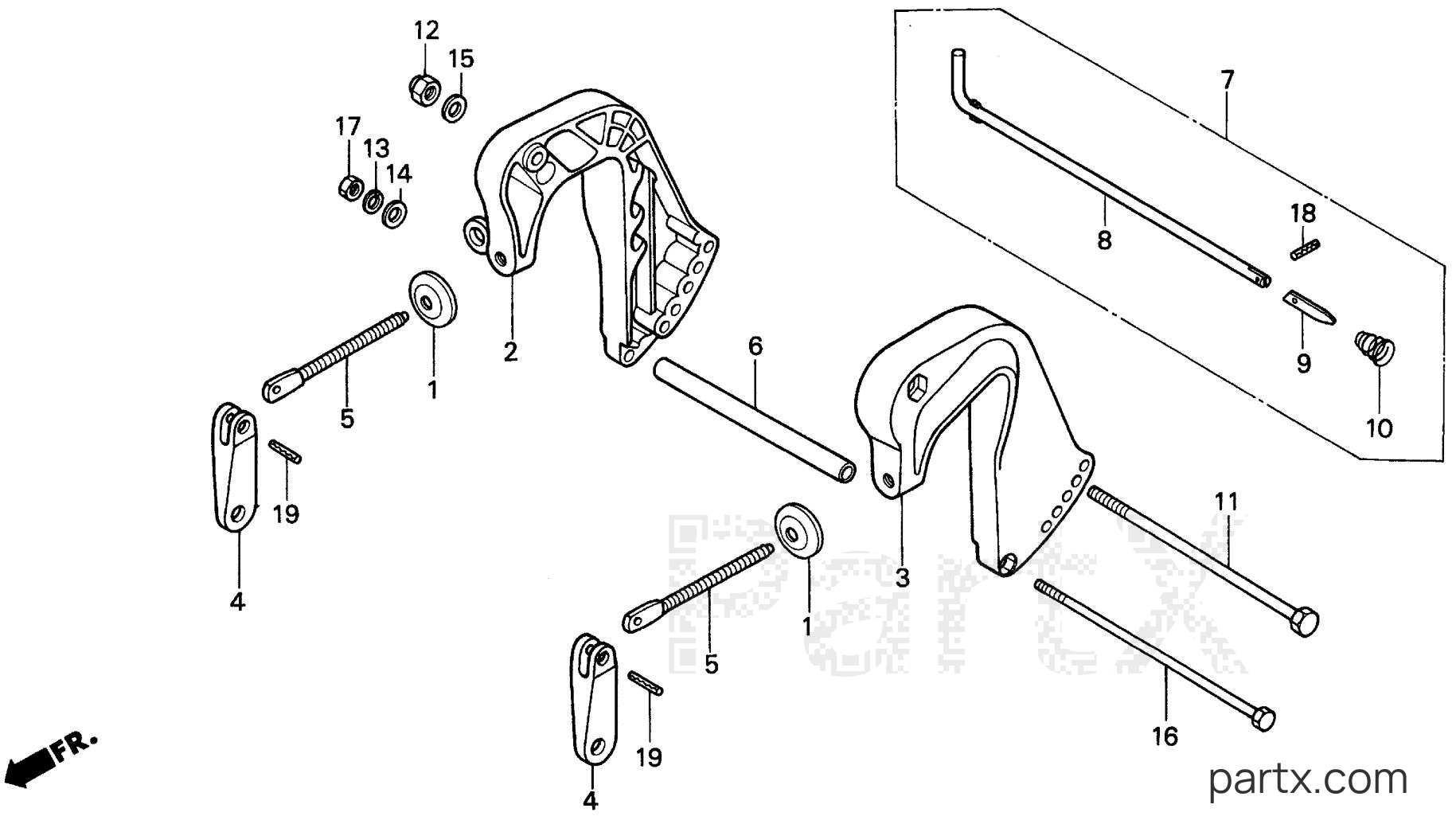 Honda BF5AW LA - STERN BRACKET