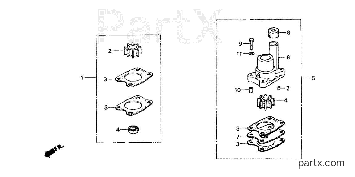 Honda BF5AY SA - WATER PUMP IMPELLER KIT
