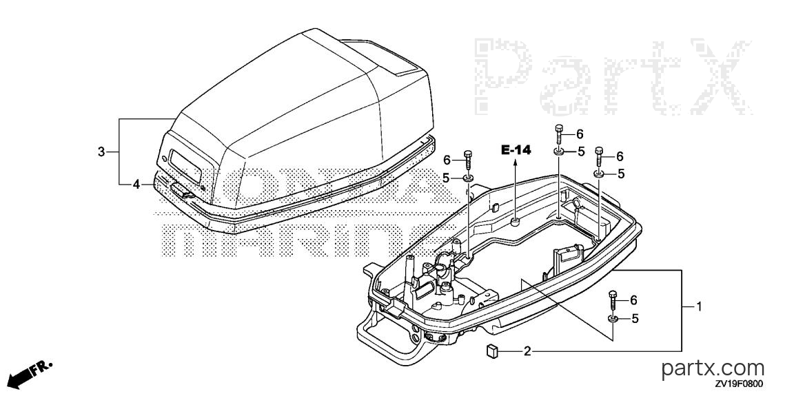 Honda BF5AK3 LA - ENGINE COVER