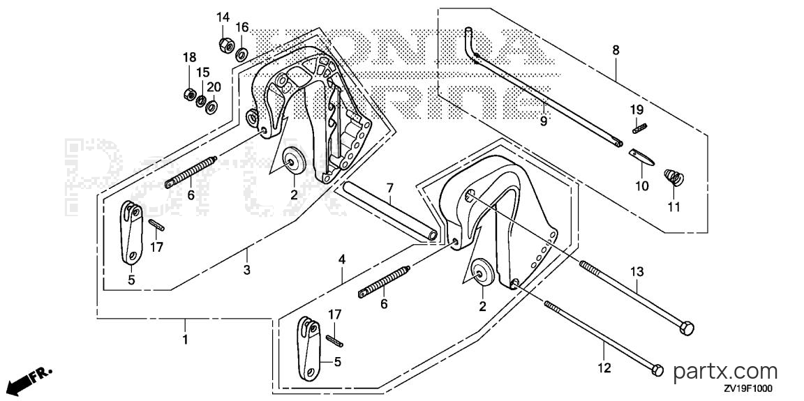 Honda BF5AK3 SA - STERN BRACKET