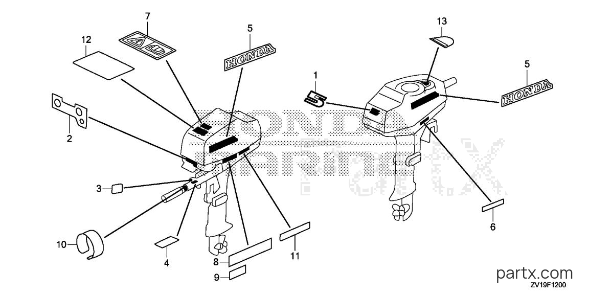 Honda BF5AK3 LA - LABEL