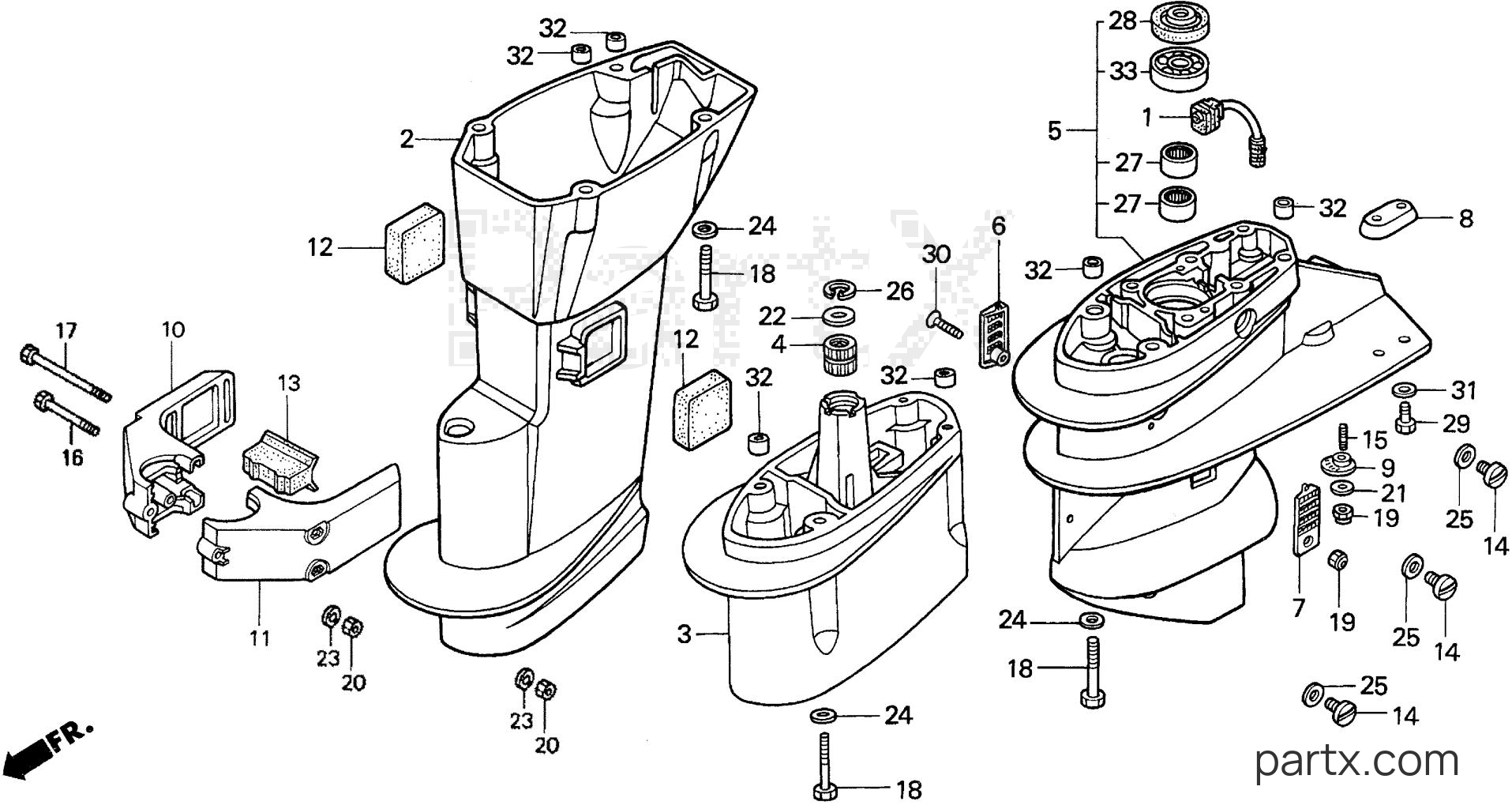 Honda BF15AM SAS - EXTENSION CASE