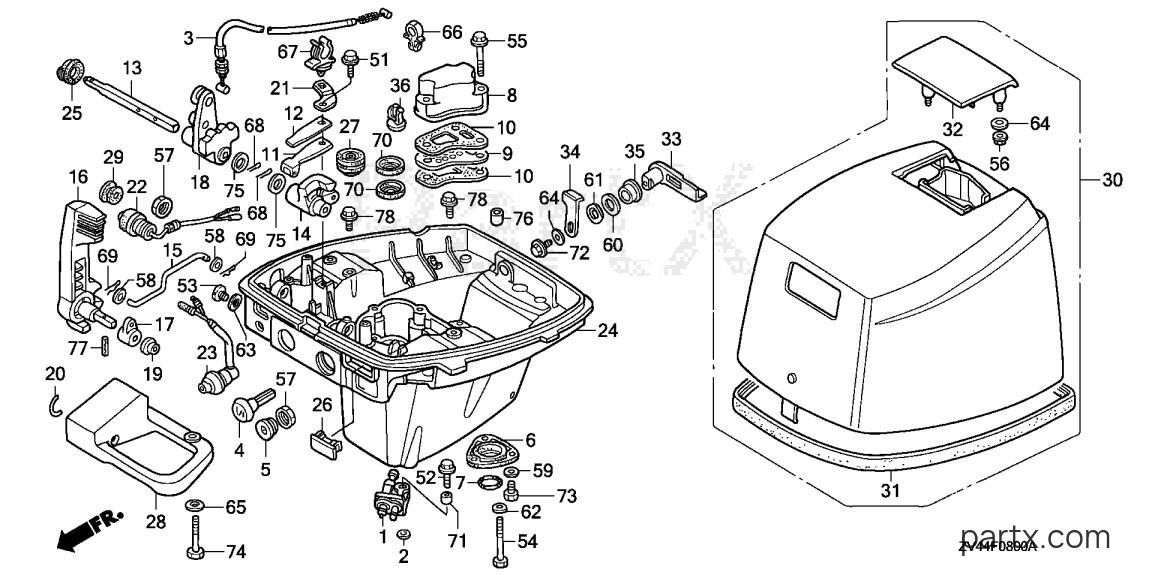 Honda BF15AM LAS - ENGINE COVER