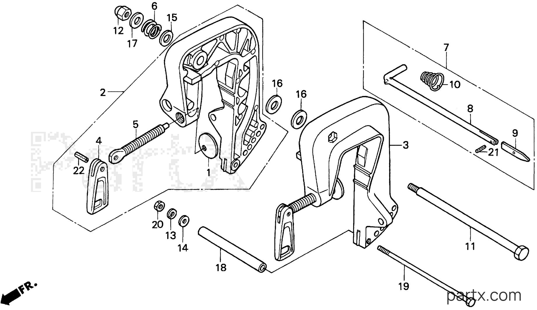 Honda BF9.9AK SA - STERN BRACKET